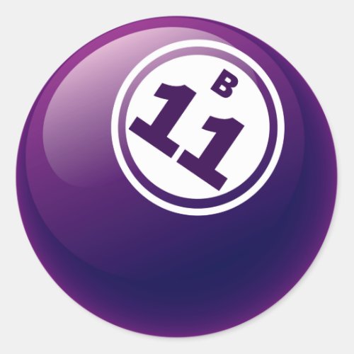 B 11 BINGO BALL CLASSIC ROUND STICKER