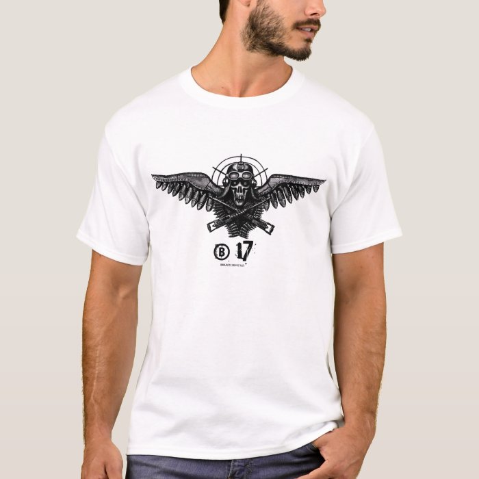 B-17 bomber skull cool military t-shirt design | Zazzle
