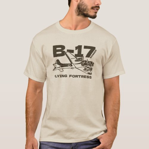 B_17 Bomber WW2 Plane T_Shirt