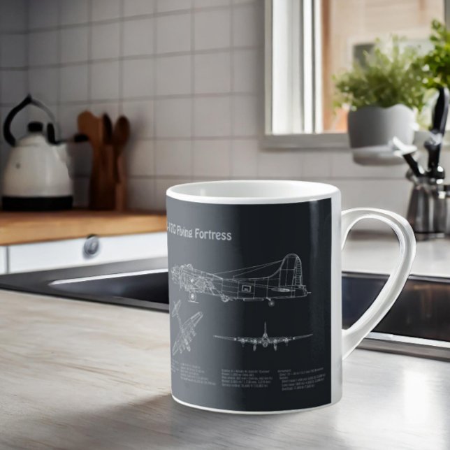 B-17 Flying Fortress - Airplane Blueprint Plans PD Coffee Mug (Creator Uploaded)