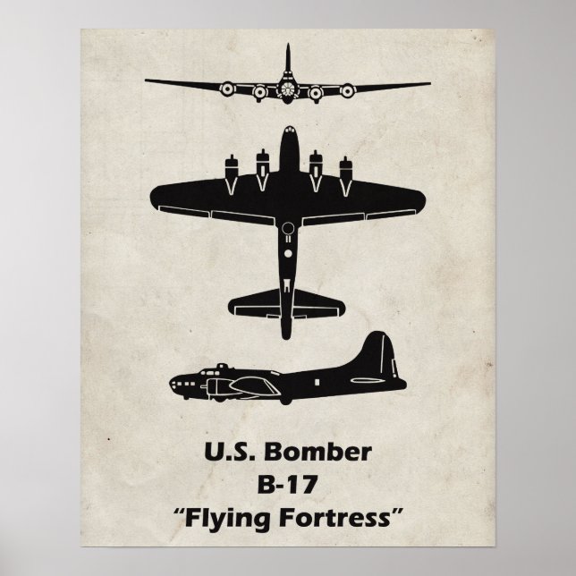 B-17 Flying Fortress Airplane Poster (Front)