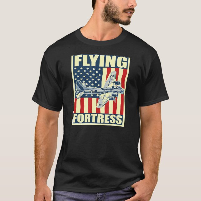 B-17 Flying Fortress Airplane Usaf Aircraft Bomber T-Shirt (Front)