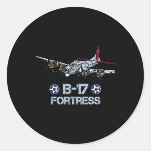 B_17 Flying Fortress Bomber Classic Round Sticker