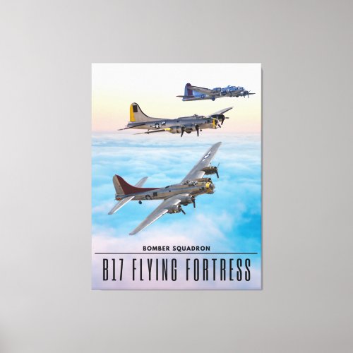 B_17 Flying FORTRESS BOMBER SQUADRON Canvas Print