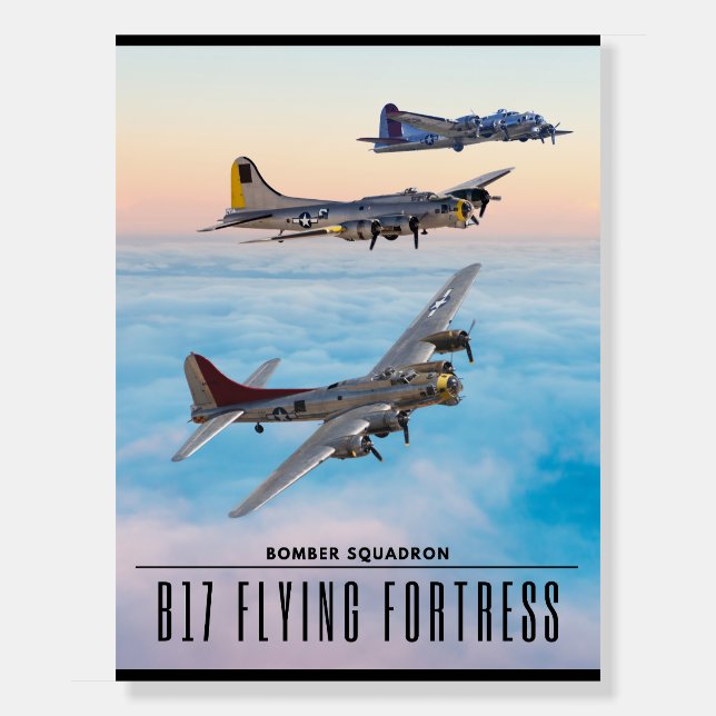 B-17 Flying FORTRESS BOMBER SQUADRON Foam Board (Front)