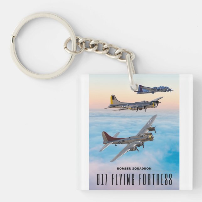 B-17 Flying FORTRESS BOMBER SQUADRON Keychain (Front)