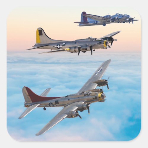 B_17 Flying FORTRESS BOMBER SQUADRON Square Sticker