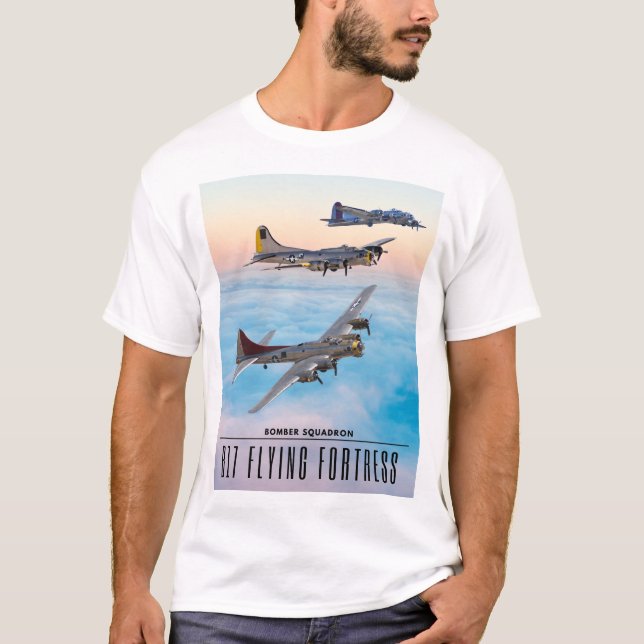 B-17 Flying FORTRESS BOMBER SQUADRON T-Shirt (Front)