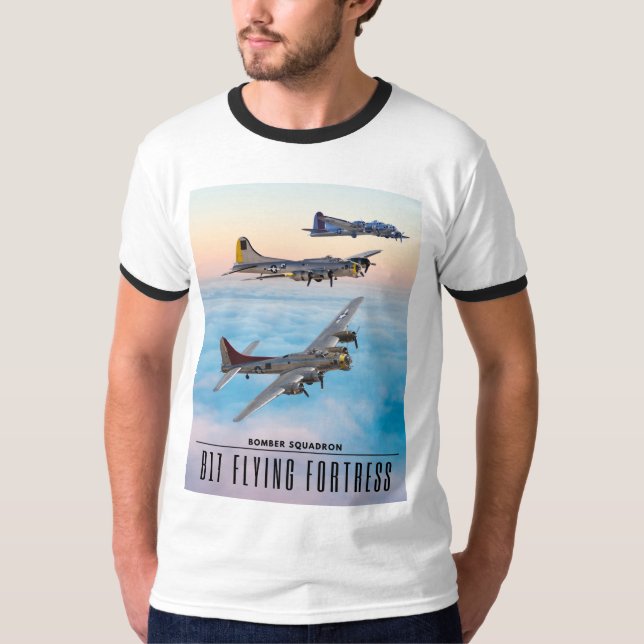 B-17 Flying FORTRESS BOMBER SQUADRON T-Shirt (Front)