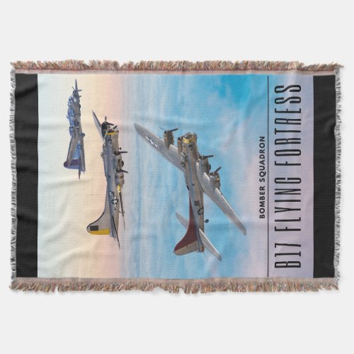 B_17 Flying FORTRESS BOMBER SQUADRON Throw Blanket