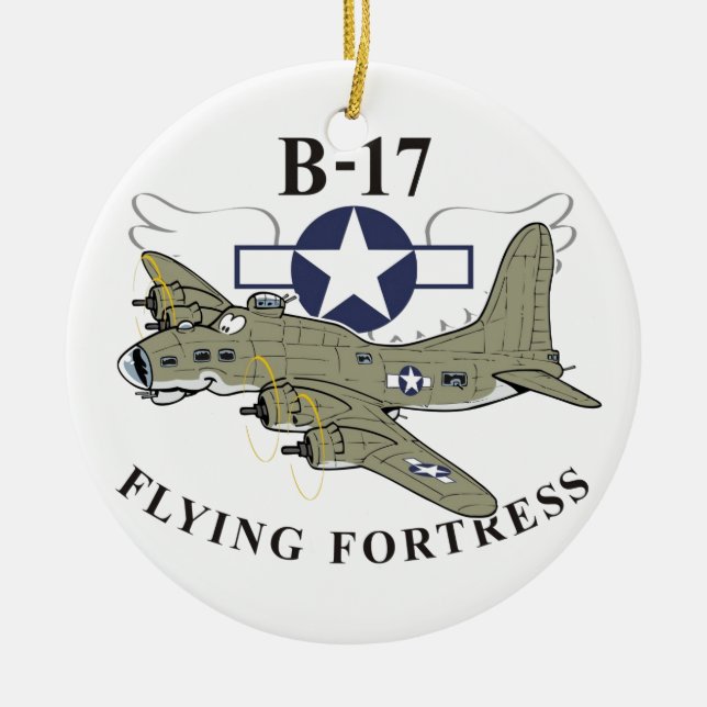 B-17 flying fortress ceramic ornament (Front)