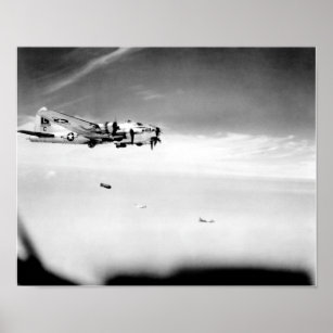 B-17 Flying Fortress Dropping Bombs Poster