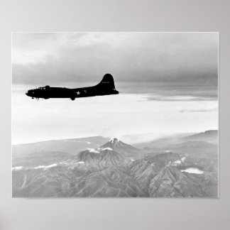 B-17 Flying Fortress Flying Over Bougainville Poster