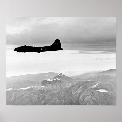 B_17 Flying Fortress Flying Over Bougainville Poster