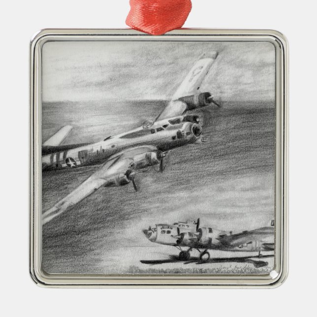 (B-17) Flying Fortress Metal Ornament (Front)