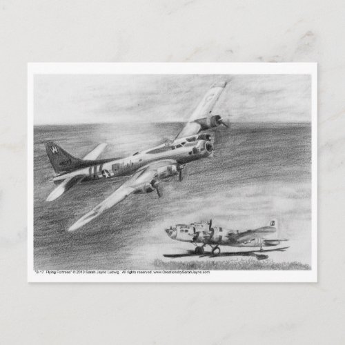 B_17 Flying Fortress Postcard