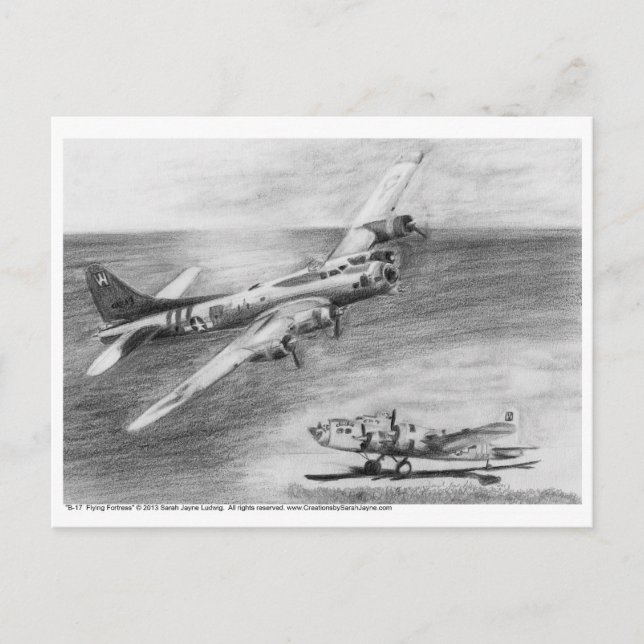 (B-17) Flying Fortress Postcard (Front)
