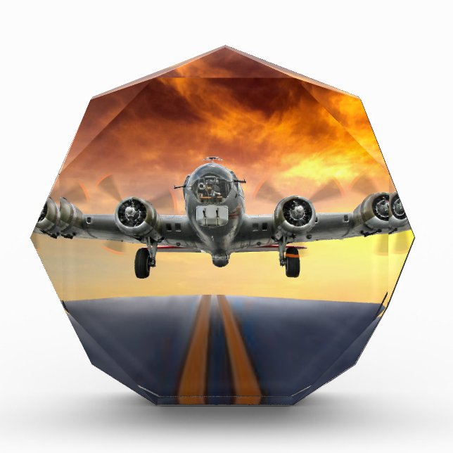 B-17 FLYING FORTRESS TAKEOFF ACRYLIC AWARD (Front)