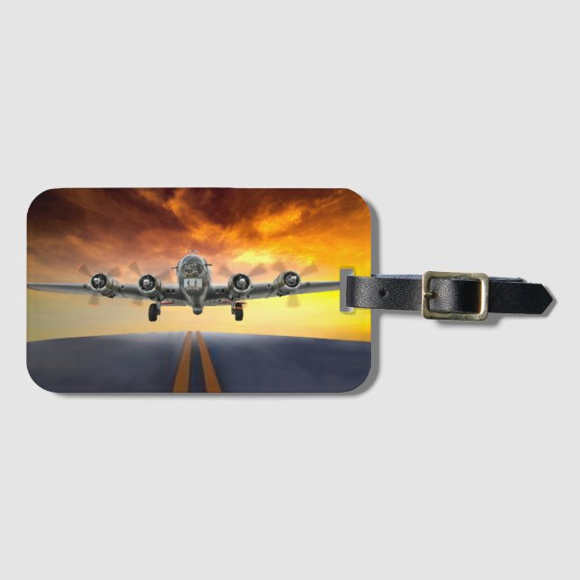 B-17 FLYING FORTRESS TAKEOFF LUGGAGE TAG (Front Horizontal)