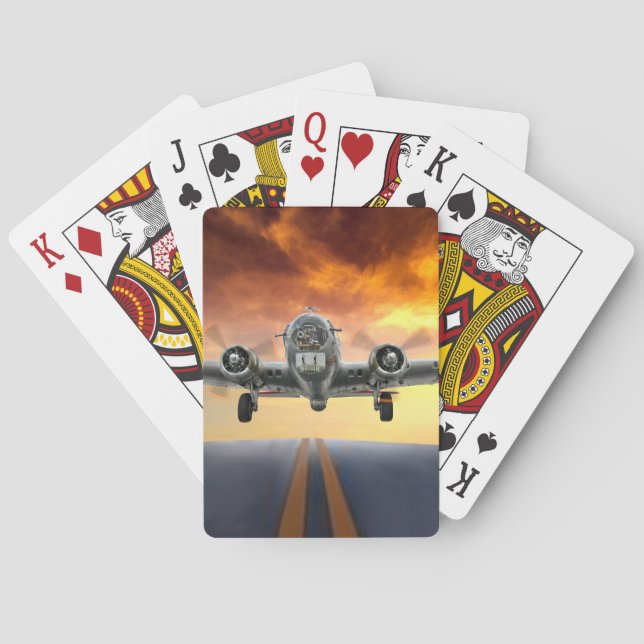 B-17 FLYING FORTRESS TAKEOFF POKER CARDS (Back)
