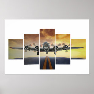 B-17 FLYING FORTRESS TAKEOFF POSTER