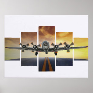 B-17 FLYING FORTRESS TAKEOFF POSTER