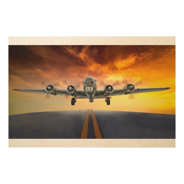 B-17 FLYING FORTRESS TAKEOFF WOOD WALL ART (Front)