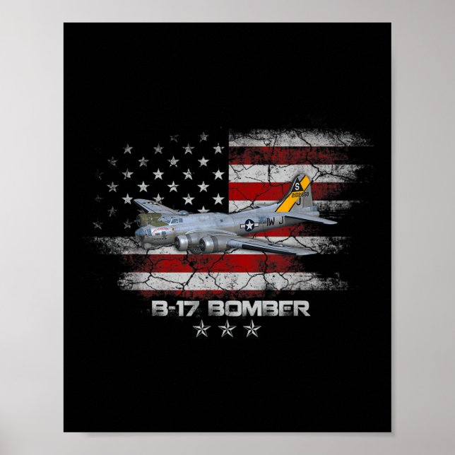B-17 Flying Fortress World War 2 Bomber Warplane W Poster (Front)