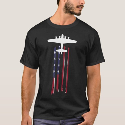 B_17 Flying Fortress WW2 WWII Bomber Plane America T_Shirt