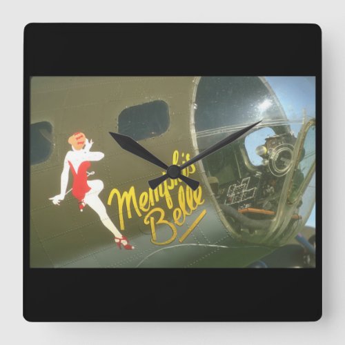 B_17 Memphis Belle_Military Aircraft Square Wall Clock