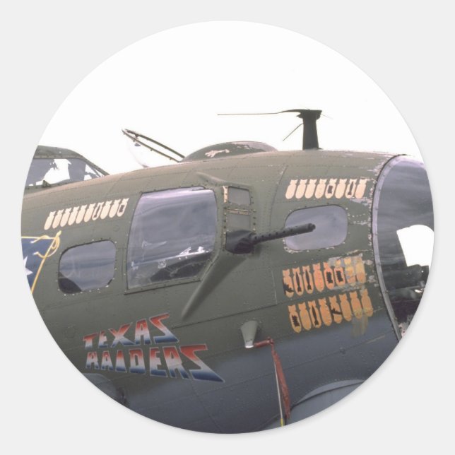 B-17 nose art classic round sticker (Front)