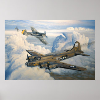 B-17 Shack Rabbit Military Planes Poster