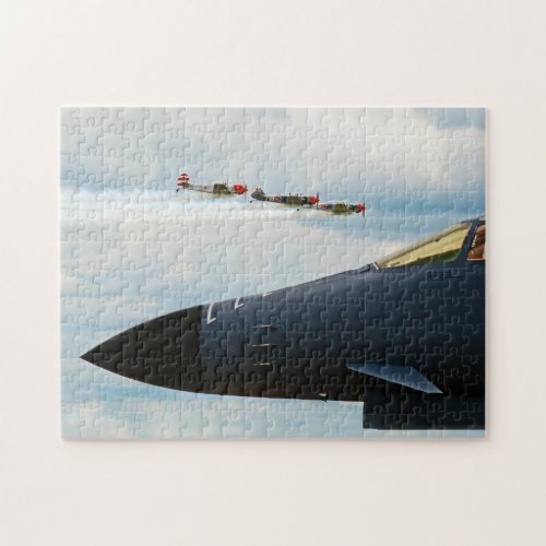 B_1 Bomber and WWII Fighters Jigsaw Puzzle