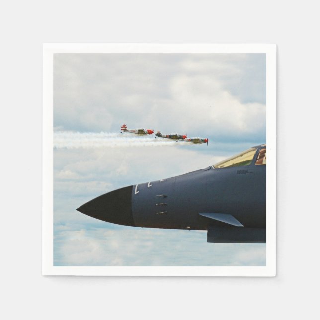 B-1 Bomber and WWII Fighters Napkins (Front)