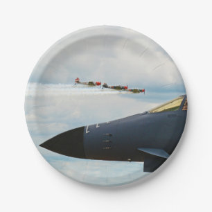 B-1 Bomber and WWII Fighters Paper Plates