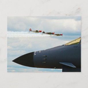 B-1 Bomber and WWII Fighters Postcard