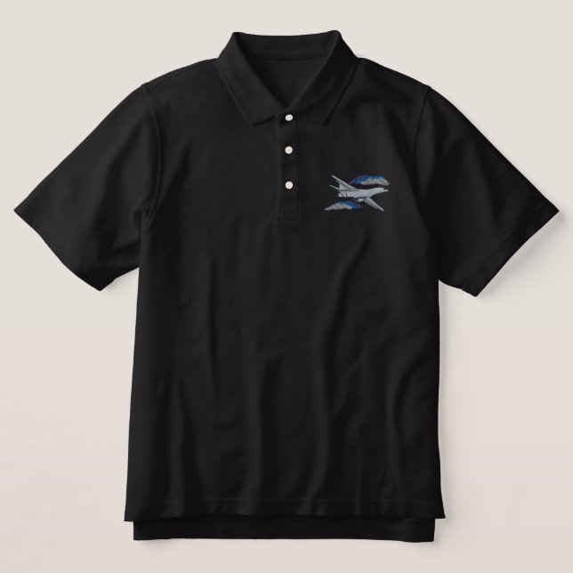 B-1 Bomber Embroidered Polo Shirt (Design Front)
