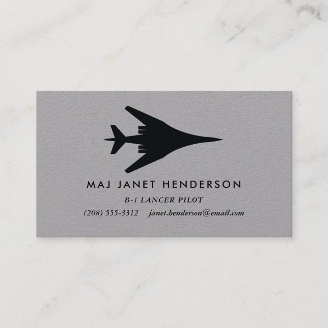 B-1 Lancer Bomber Pilot Professional Business Card (Front)