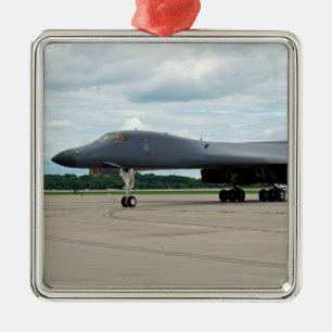 B-1B Lancer Bomber on Ground Metal Ornament