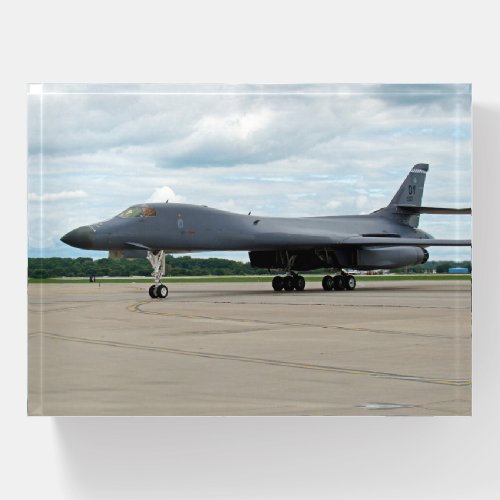 B_1B Lancer Bomber on Ground Paperweight