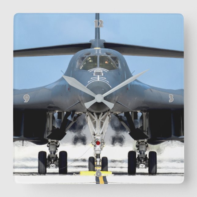 B-1B LANCER SQUARE WALL CLOCK (Front)