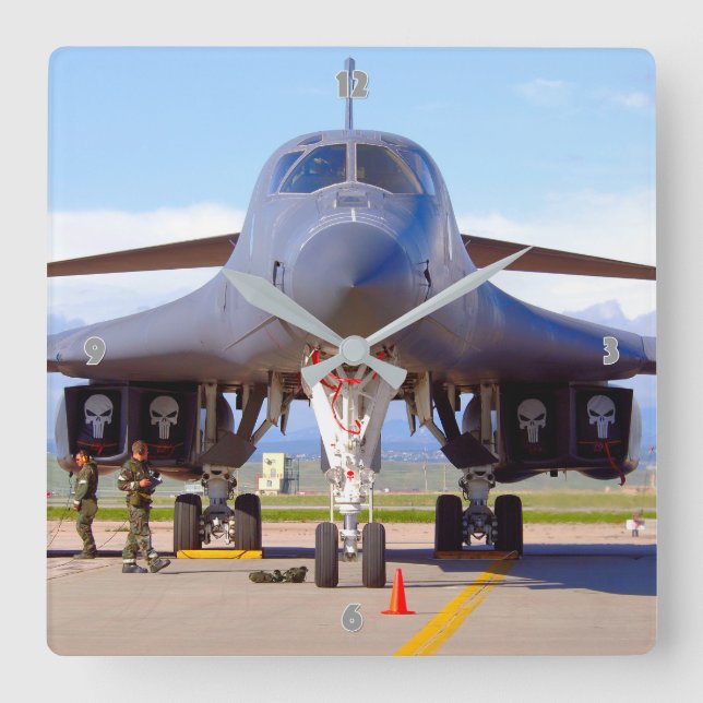 B-1B LANCER SQUARE WALL CLOCK (Front)