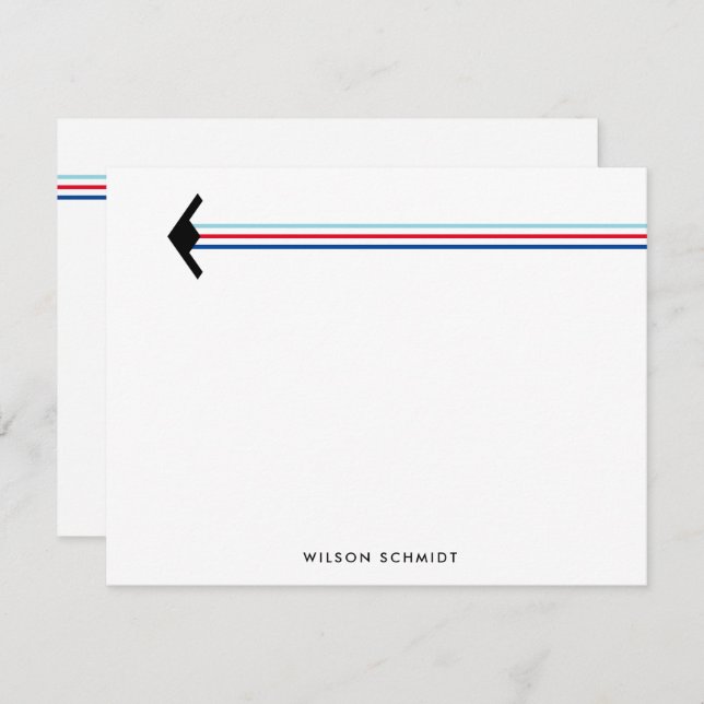 B-21 Bomber with Stripe Contrail Stationery  Note Card (Front/Back)