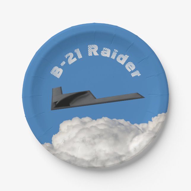 B-21 Raider Stealth Bomber Paper Plates (Front)