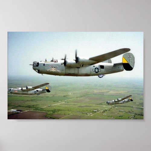 B_24 Bomb Run 449th Poster