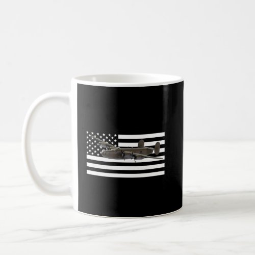 B_24 Liberator B24 Bomber Us American Flag Coffee Mug