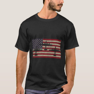 B-24 Liberator Ww2 Bomber Plane Usa American Flag T-Shirt
