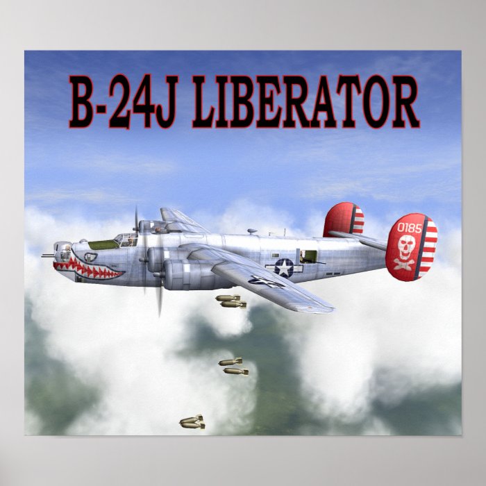 B 24J LIBERATOR BOMBS AWAY POSTER