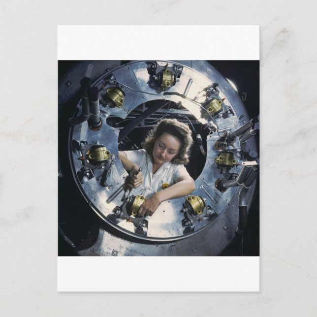 B-25 Bomber Engine Lady, 1942 Postcard (Front)