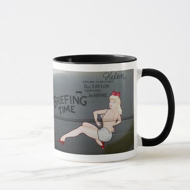 B-25 Briefing Time Nose Art Mug (Right)
